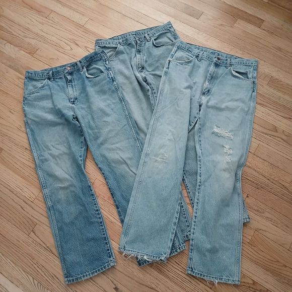 Men's Rustler Work Jeans Bundle 3 Pairs Size 32/29 - Picture 1 of 9